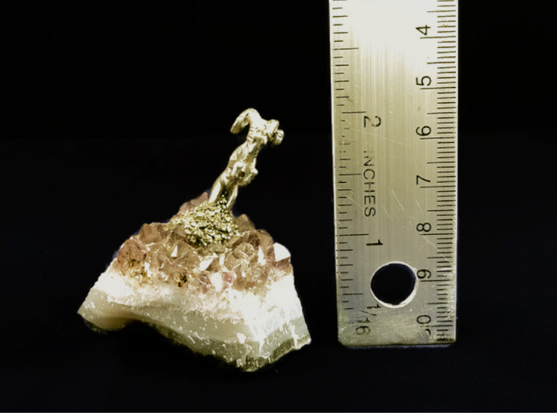 Pewter Ram on Amethyst Crystals image 2