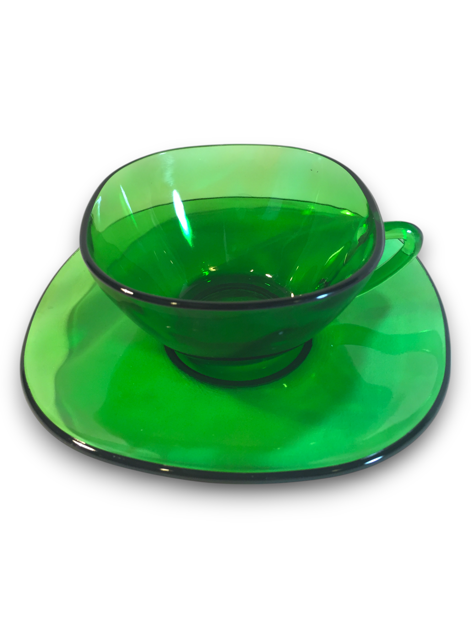 Vintage VereCo - Green Glass Espresso Cup and Sauce set image 2