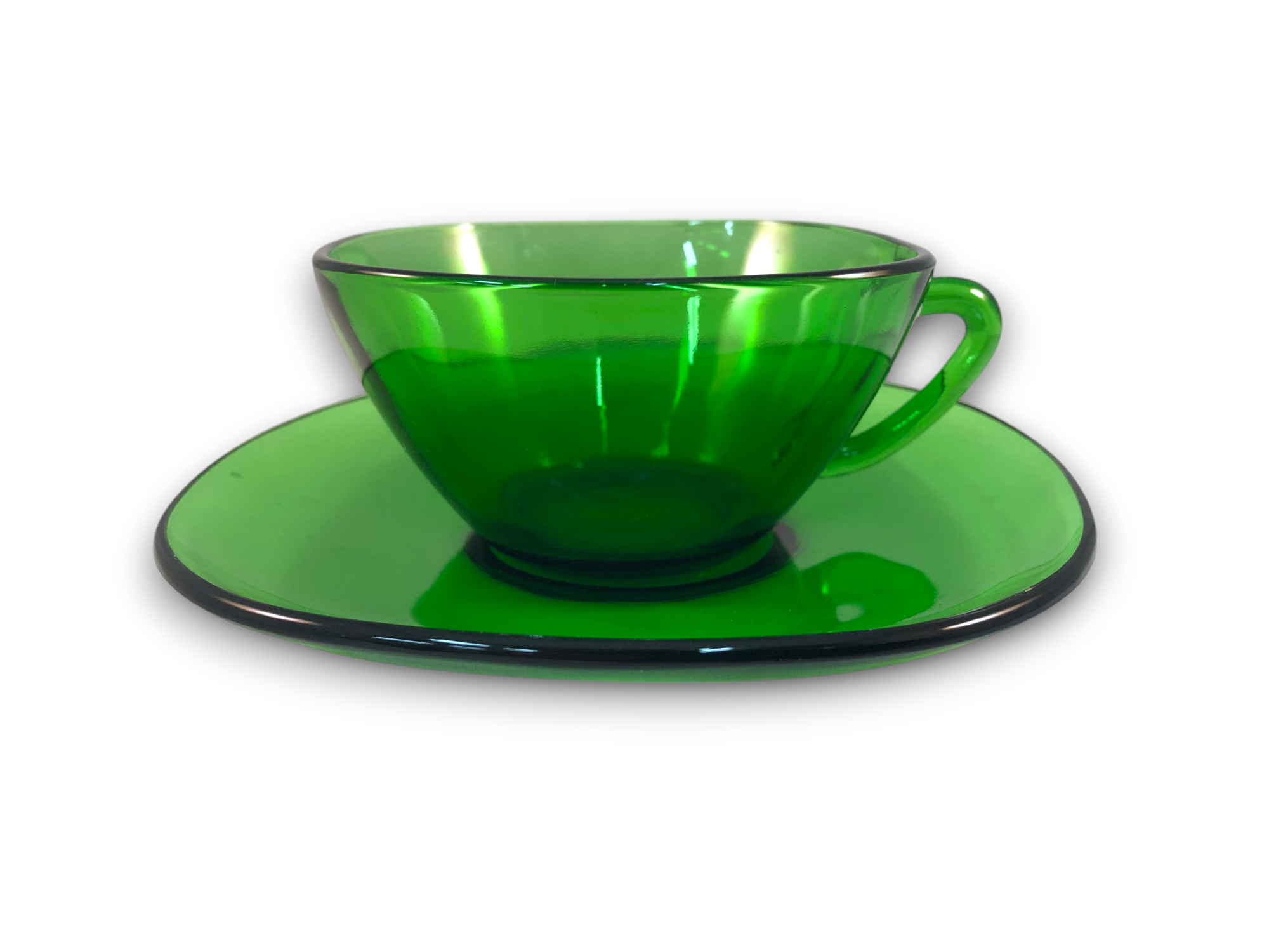 Vintage VereCo - Green Glass Espresso Cup and Sauce set image 1