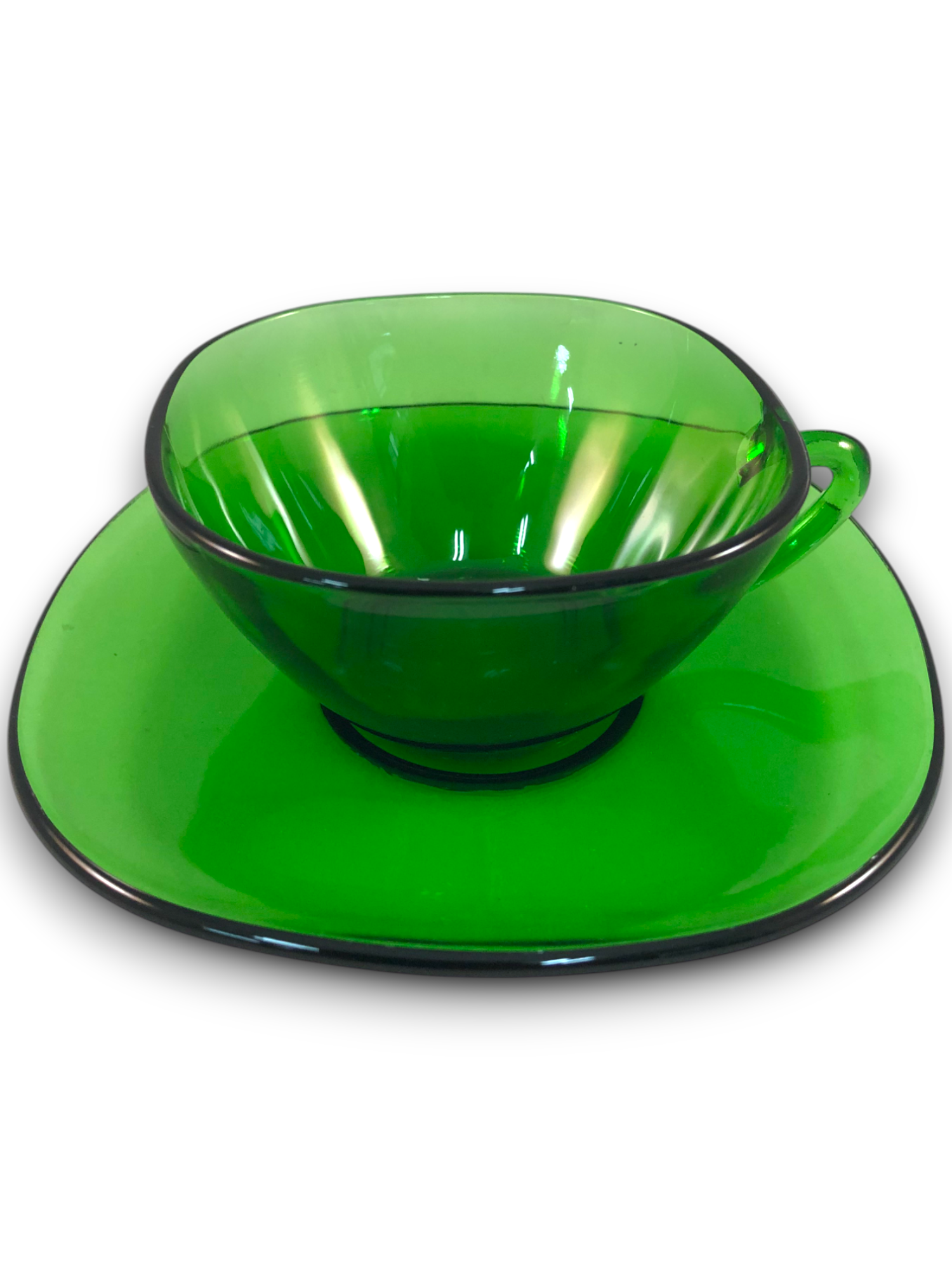Vintage VereCo - Green Glass Espresso Cup and Sauce set image 4
