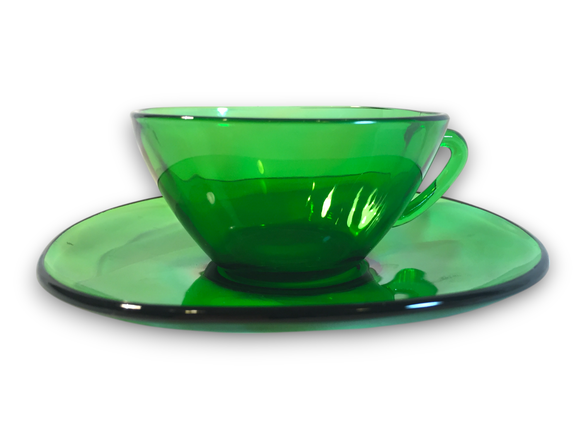 Vintage VereCo - Green Glass Espresso Cup and Sauce set image 3