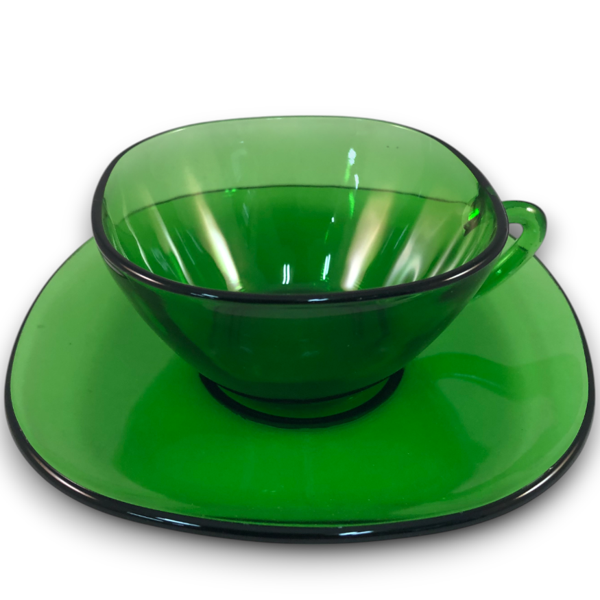 Vintage VereCo - Green Glass Espresso Cup and Sauce set image 0