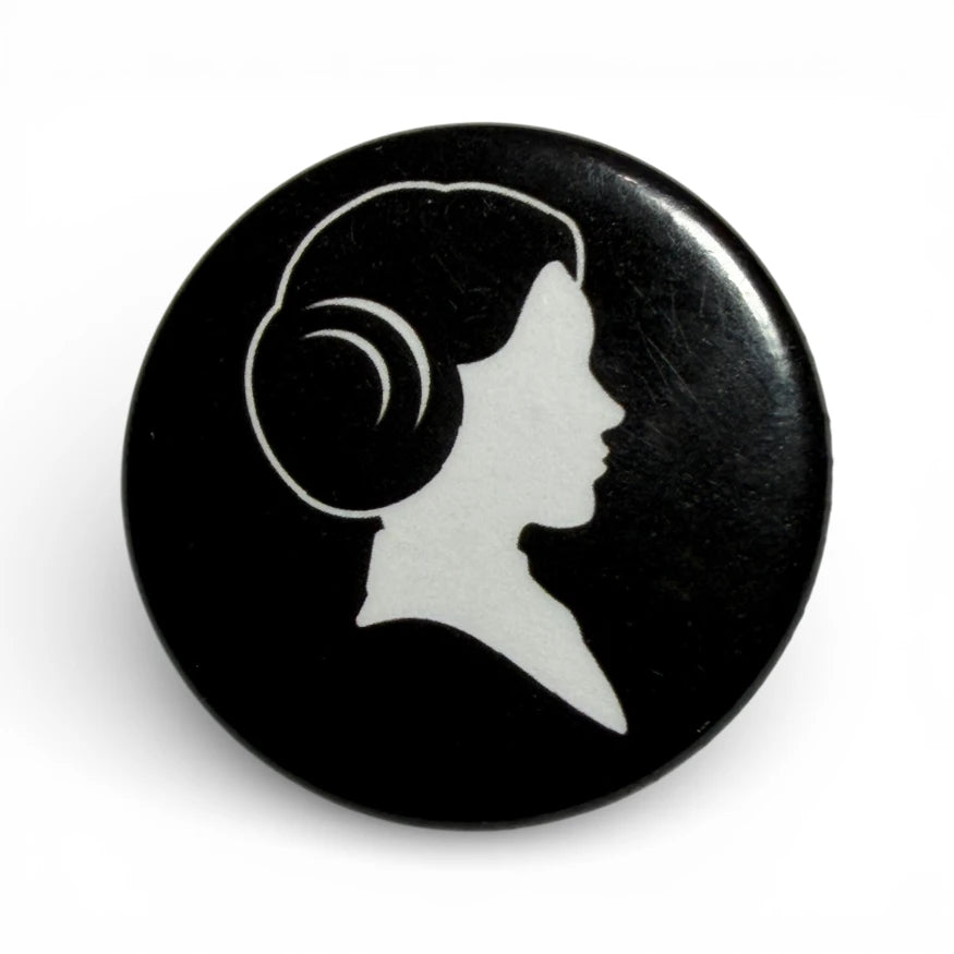 ✨ Princess Leia Silhouette Metal Button – Star Wars | Rare Vintage ✨ image 0