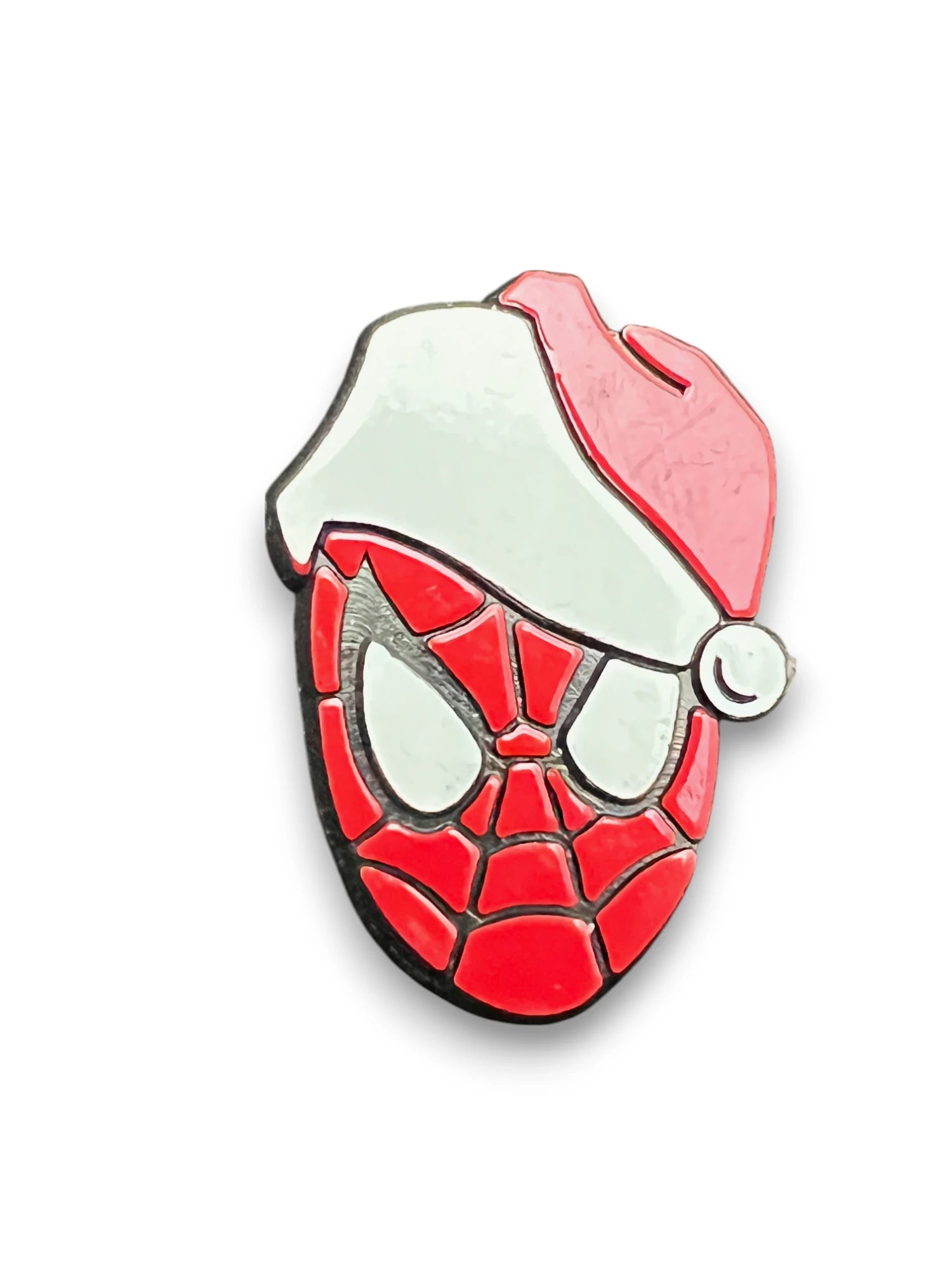 Spider-Man Santa Hat Plastic Pin – Holiday Edition image 1