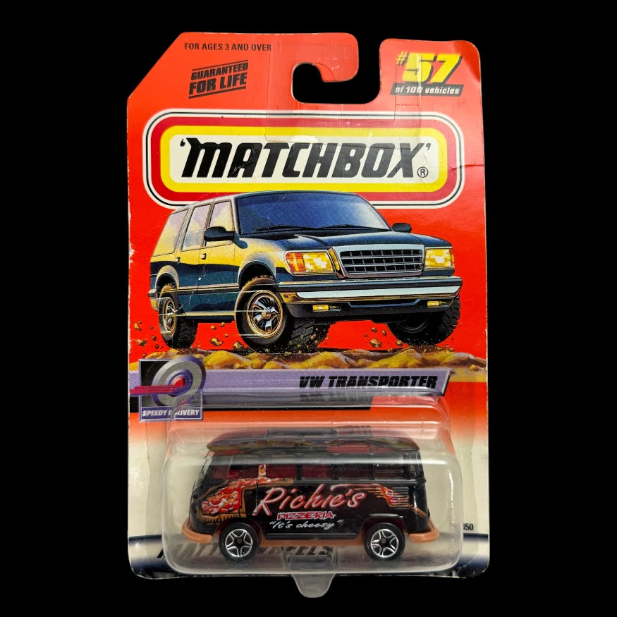 Matchbox VW Transporter – Richie’s Pizzeria | #57 of 100 Vehicles | Delivery-Themed Die-Cast image 0