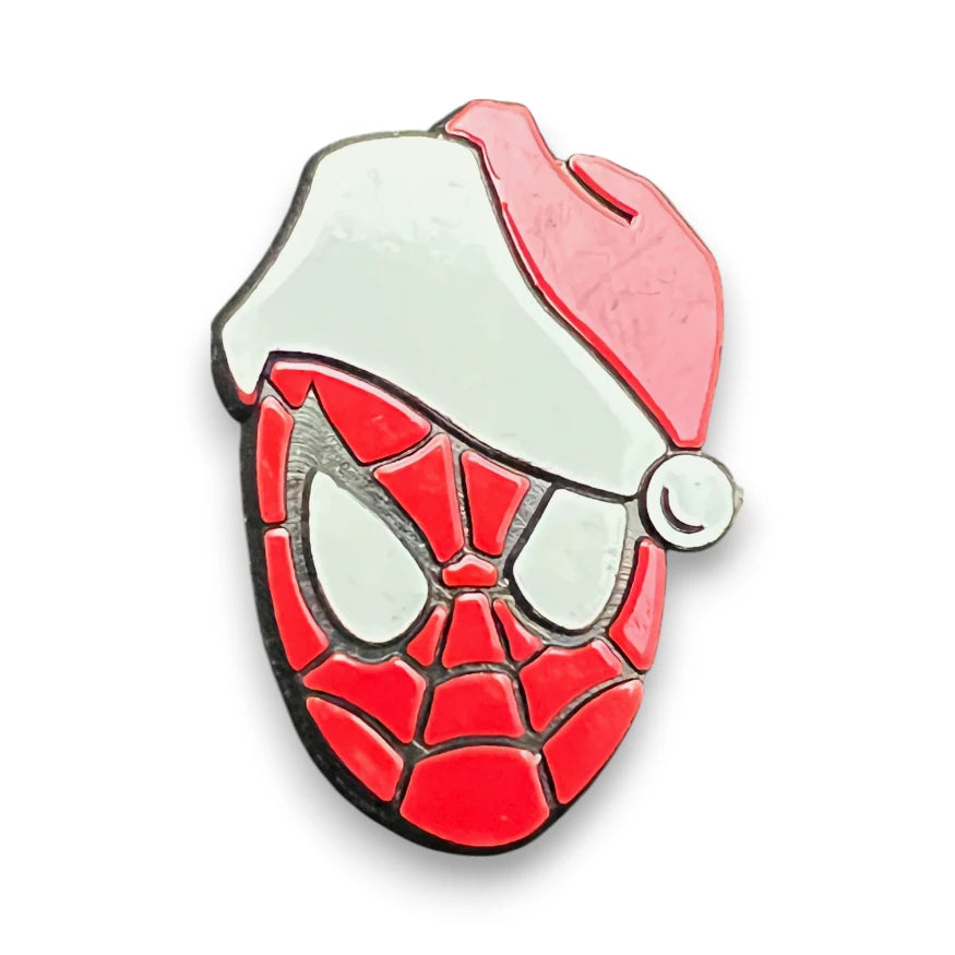 Spider-Man Santa Hat Plastic Pin – Holiday Edition image 0