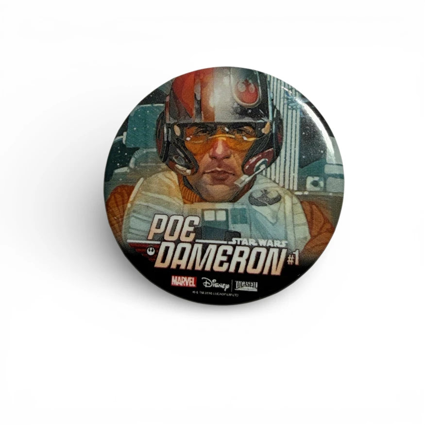 🚀 Poe Dameron Metal Button – Star Wars | Marvel Comics Promo 🚀 image 0